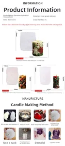 Dettagli degli stampi in silicone per candele natalizie con motivi di fiocchi e bacche