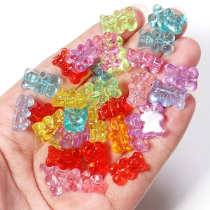 Colorful transparent acrylic gummy bear beads for DIY handmade jewelry crafting