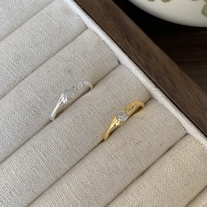 Minimalist S925 sterling silver rings set in gold and silver with zircon stones