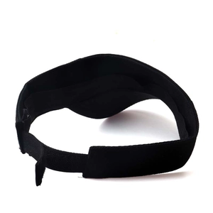 Black rhinestone-embellished sun visor hat with adjustable velcro strap for women