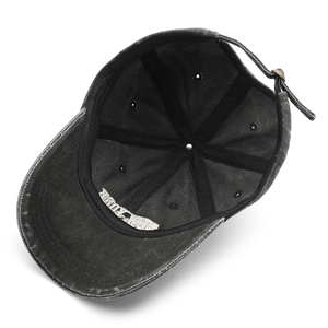 Vintage gewaschene Baseballkappe in Anthrazit mit New York Stickerei und Metallschnalle