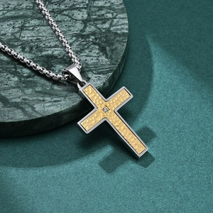 Vintage silver and gold hammered cross necklace with diamond on green marble base