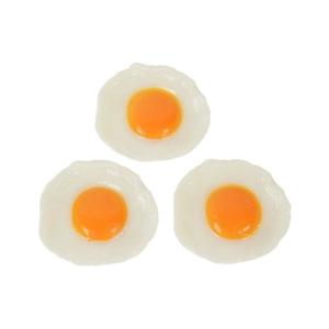 Lot de 3 modèles d'œufs sur le plat réalistes en PVC pour accessoires et décoration