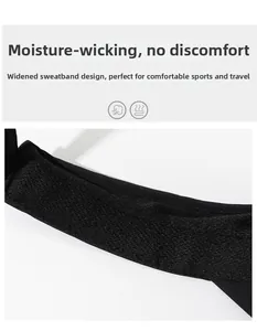 Close-up macro detail of widened moisture-wicking sweatband on black sports sun visor