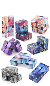 Infinity cube sensory toys with galaxy and marble prints for stress relief focus