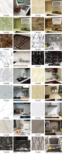 Multiple styles of heat-resistant marble texture self-adhesive kitchen wall stickers