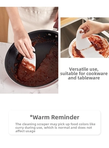 Grattoir de cuisine flexible pour nettoyer les poêles, avec un trou de suspension pratique