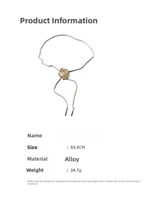 Detailed view of adjustable rose pendant necklace with 83.8cm length and alloy material