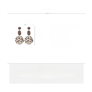 Spezifikationen der Acryl- und Holzperlen-Ohrringe mit Leopardenmuster, Größe 9,5x4,5cm