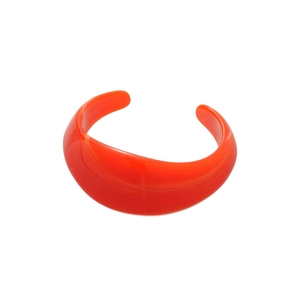 Fashionable red acrylic irregular open bangle with chunky high-quality resin finish