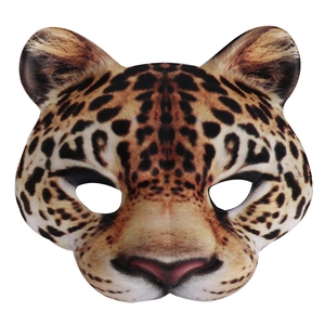 Realistic cheetah pattern EVA half-face animal mask for Halloween masquerade parties