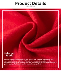 Close-up of the premium red knitted fabric texture with soft breathable fibers