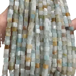 Perles cubiques en pierre naturelle colorée pour la création de bijoux DIY à la main