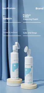Waterless pet paw cleaner foam with soft brush head for gentle cat and dog grooming 200ml