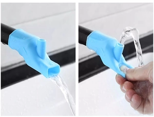 Detailed comparison of sky blue silicone faucet extender with dual water flow modes