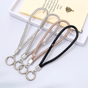 Luxury Rhinestone Phone Lanyard Keychain Sparkling Bling Wristlet Strap Bag Charm Fashion Anti-lost Key Decoration Women Gift
