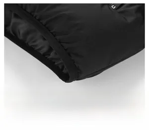 Detail of windproof graphene vest hem featuring high-density stitching and durable fabric