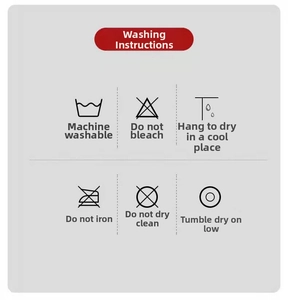 Detailed laundry care symbols and washing instructions for the thick car cleaning towel