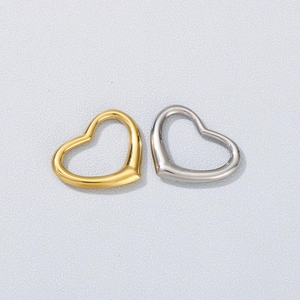 Hollow Heart Pendant Stainless Steel Charms For Jewelry Making DIY Necklace Bracelet Personalized Minimalist Accessory