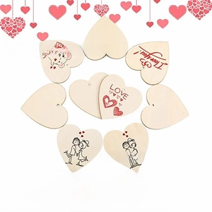 Detail showing heart-shaped DIY wood slices with rustic hemp rope for Valentine's Day decor