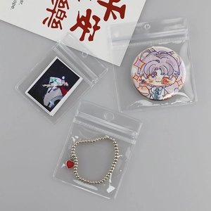 Transparent PVC jewelry bags in multiple sizes with hanging holes for anti-oxidation storage