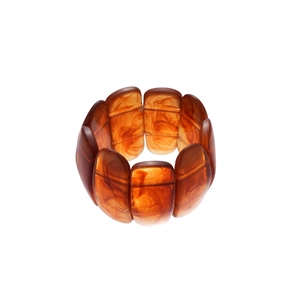 Rectangle acrylic bracelet with amber resin texture in a vintage minimalist design