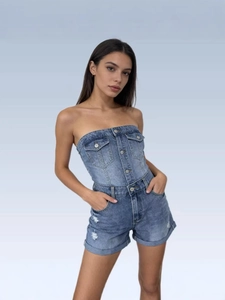 Pantaloncini Di Denim Da Donna A Vita Alta Strappati Con Orlo Risvoltato Casual Estivi Streetwear