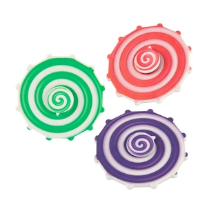 Rainbow fingertip spinner set with colorful spiral patterns for stress relief