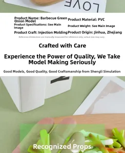 Macro detail of artificial green onion model made of high-quality PVC material