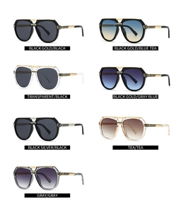 Detailed grid showing seven color variations of vintage square aviator sunglasses