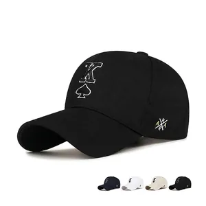 Poker King Of Spades Embroidered Baseball Cap Polyester Adjustable Sun Shade Outdoor Casual Fashion For Men Women