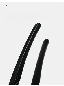 Detail shot of matte black ergonomic curved sunglasses legs for outdoor cycling glasses