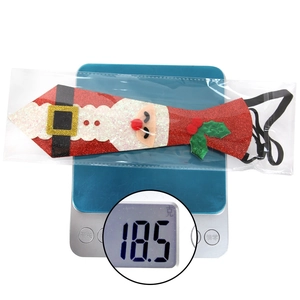 Christmas Santa felt tie with red glitter and elastic strap for holiday party decoration