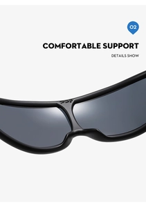 Detail of integrated nose bridge with embossed PDF logo on matte cycling sunglasses
