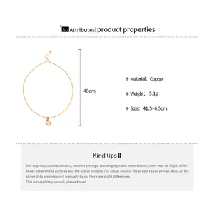 Size chart showing 41.5+6.5cm chain length and gold-plated copper horse pendant specs