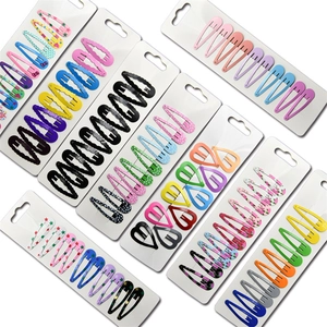 Barrettes à cheveux colorées en forme de goutte avec motifs fleurs et étoiles pour enfants