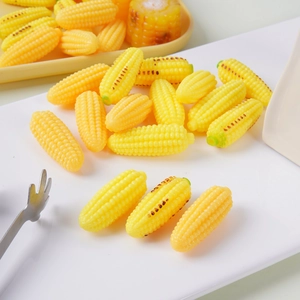 Miniature realistic roasted yellow corn model for DIY crafts and food play accessories