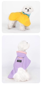 Dettagli degli impermeabili per cani con strisce riflettenti e design con cappuccio