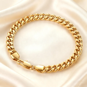 Minimalist Stainless Steel Cuban Link Bracelet For Men Women Hip Hop Geometric Chain Bracelet Polished Gold Silver Black Hand Jewelry