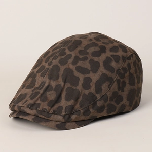 Leopardmuster Ivy Cap Baumwolle Verstellbare Flache Hut Retro Casual Trendige Schirmmütze Für Damen