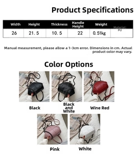Detailed size chart and multi-color options for quilted chain shoulder bag in PU leather