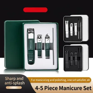 Stainless Steel Manicure Pedicure Tools Professional Nail Clippers Cuticle Trimmer Nail File With Portable Storage Box