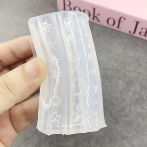 Transparent silicone mold for ocean sea shell and flower pattern 3D nail art designs
