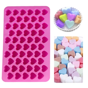 55-cavity mini heart silicone mold for DIY chocolate, candy, and ice cubes in rose pink