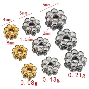 18k gold and silver snowflake spacers in 4mm, 5mm, 6mm sizes for DIY jewelry making