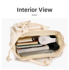 Interior view showing the large storage capacity of the multi-functional mommy backpack