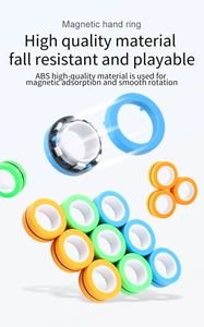 Internal view of blue magnetic hand ring showing magnets and high quality ABS material