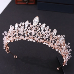 Elegant Bridal Tiara Crown Rhinestone Crystal Alloy Headpiece For Wedding Party Baroque Style Women