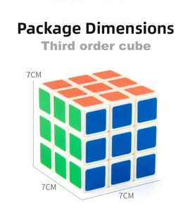 Detail view of 7cm smooth rotating third order magic cube showing precise dimensions