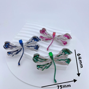 Mode Kupfer Galvanisiert Zirkonia Libelle Brosche Elegant Leichter Luxus Tierform Schmuck Für Damen Bankett Hochzeit